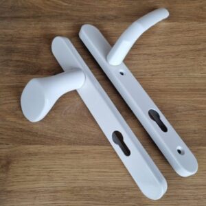 92mm White Lever/Mov Pad Door Handles x 5 pairs (promodh5)