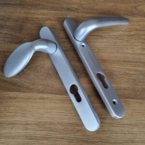 92mm Silver Lever/Mov Pad Door Handles x 10 pairs (promodh3)