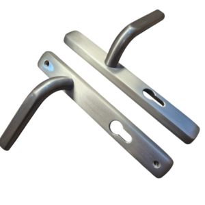 92/70mm Asgaurd Lever/Offset Lever Brushed Silver -240mm Backplate(203mm Screw hole centres)(DH35bs)