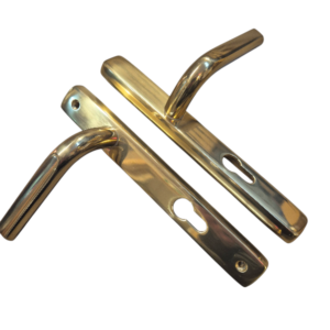 92/70mm Asgaurd Lever/Offset Lever Polished Gold -240mm Backplate(203mm Screw hole centres)(DH35pg)